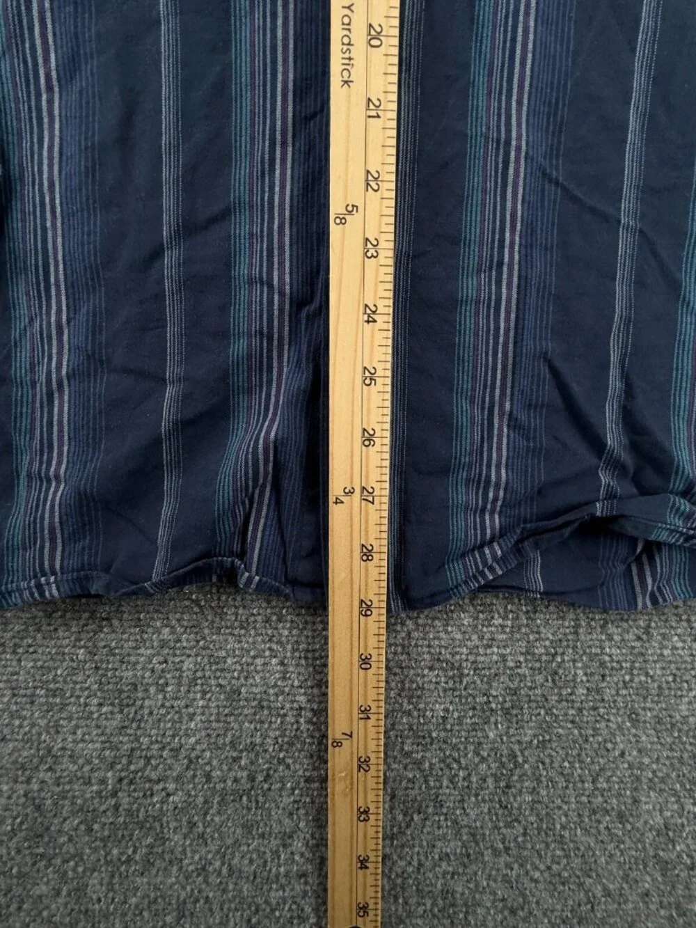 Tommy Bahama Cotton Silk Stretch Blue Striped Button Up Shirt Men Long Sleeve